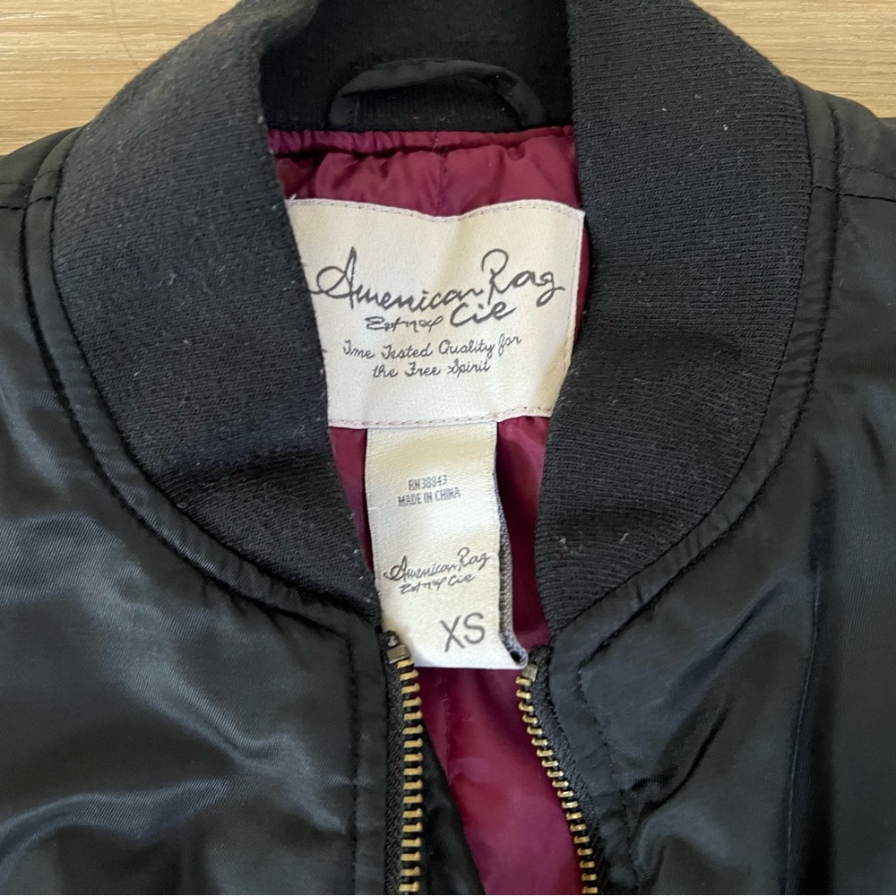 American Rag Black Bomber Women's Jacket - Picture 2 of 5